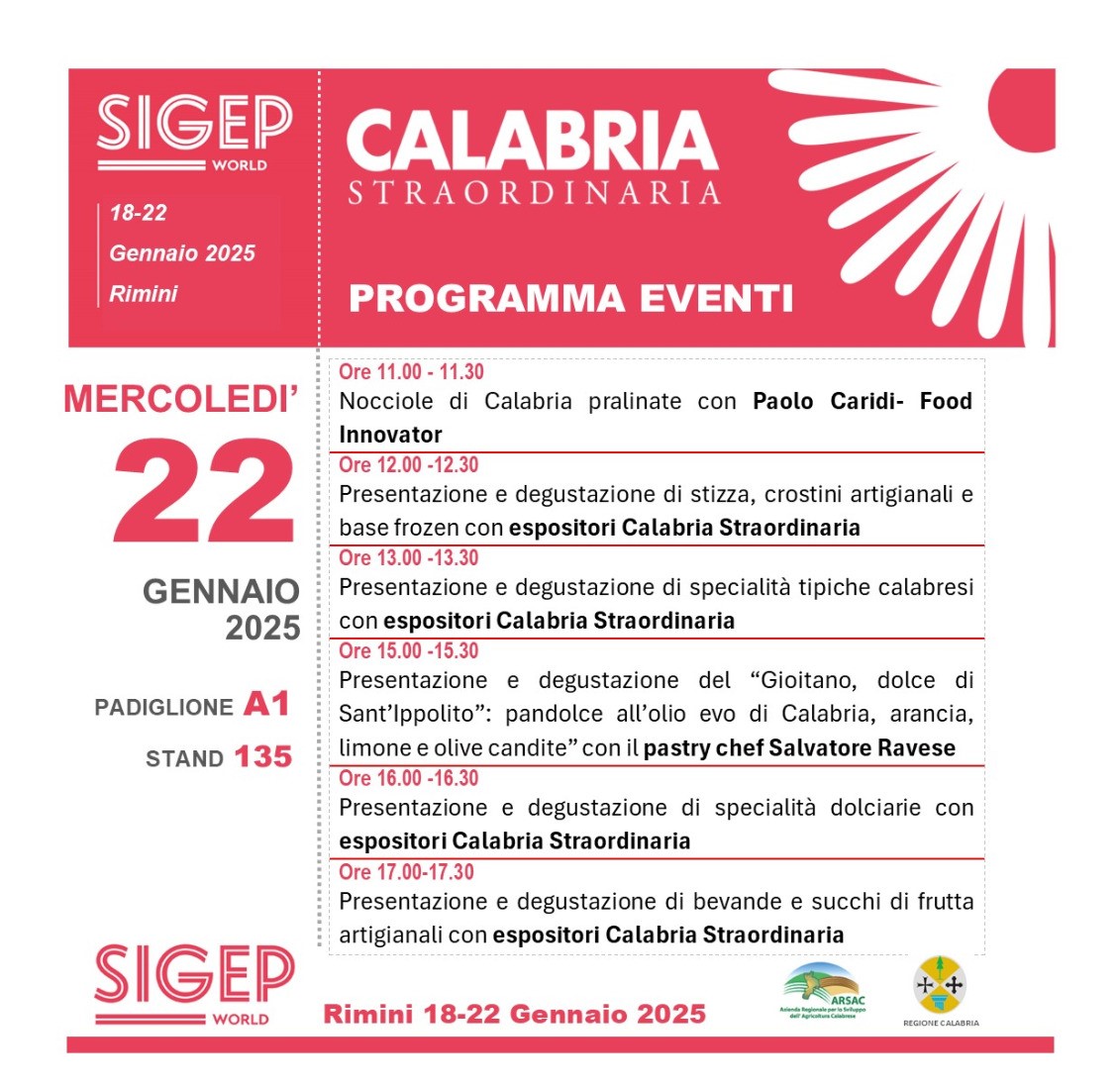Calabria Straordinaria Eventi del 22 Gennaio 2025